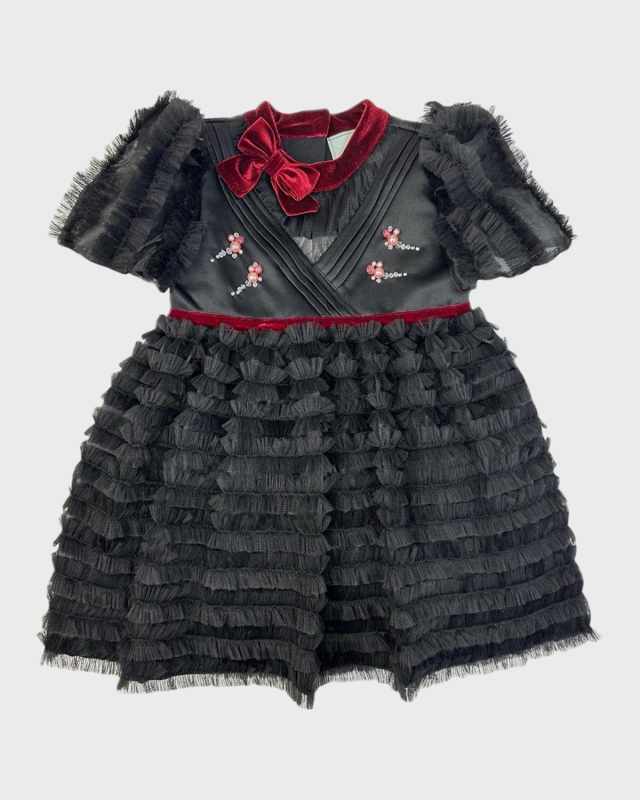 Girl's Kylie Tiered Tulle and Organza Dress, Size 12M-