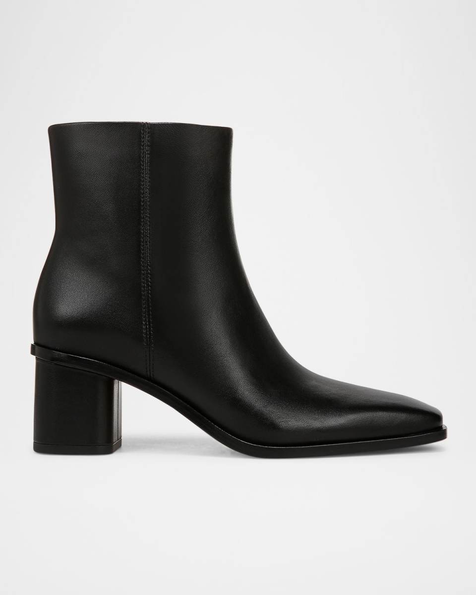 Gema Leather Zip Ankle Booties