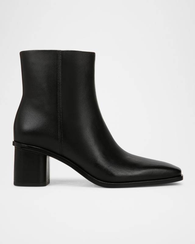 Gema Leather Zip Ankle Booties