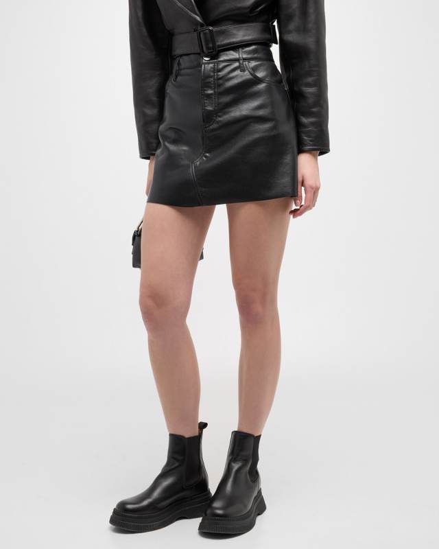 High N Tight Recycled Leather Mini Skirt