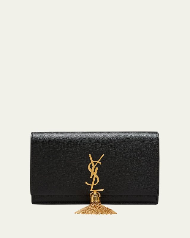 Kate Tassel YSL Wallet on Chain in Grained Leather