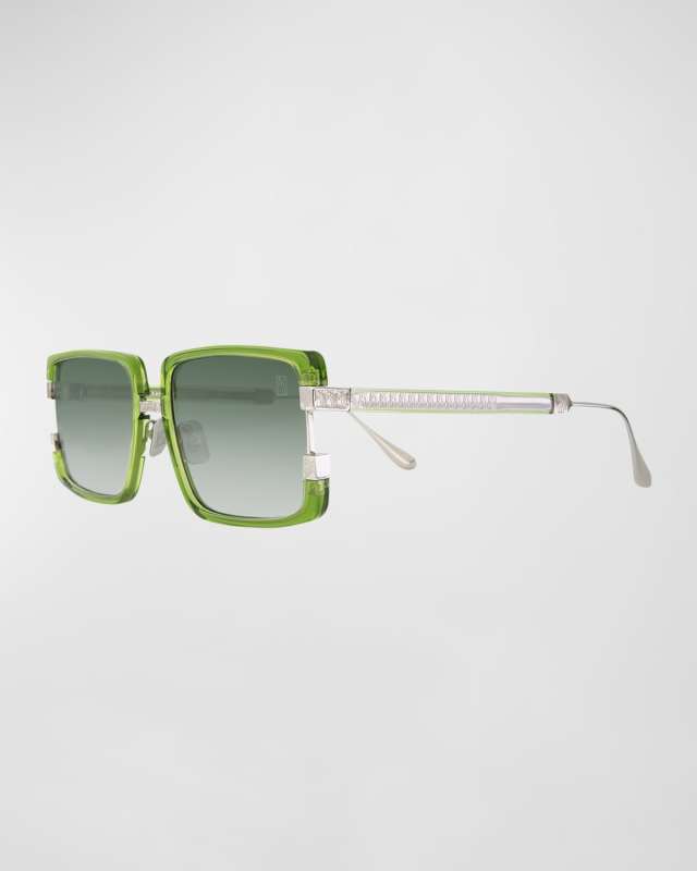 Too Handsome Square Embellished Sunglasses