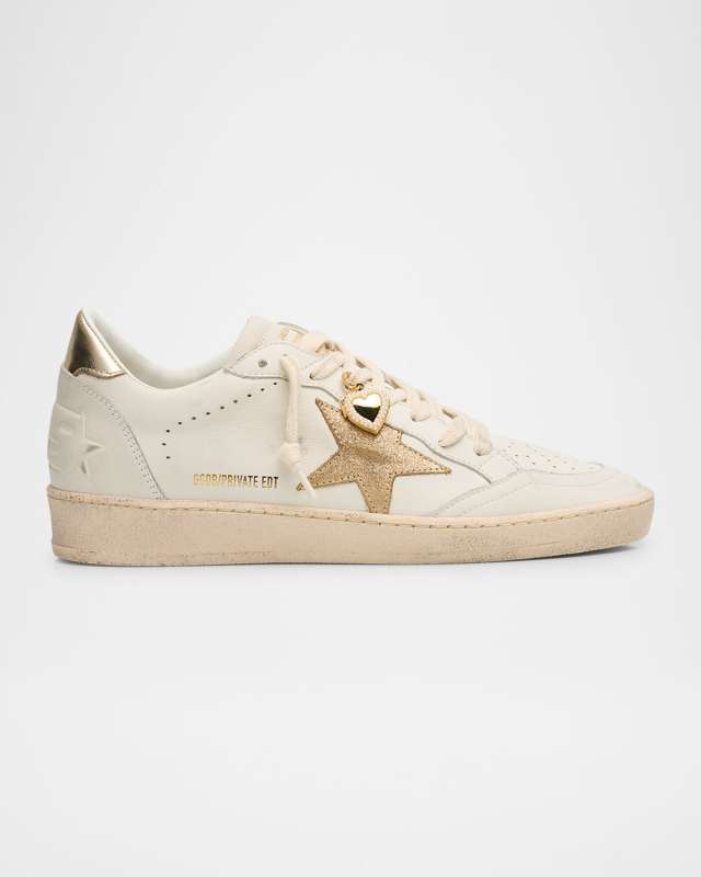 Ballstar Mixed Leather Low-Top Sneakers with Functional Locket