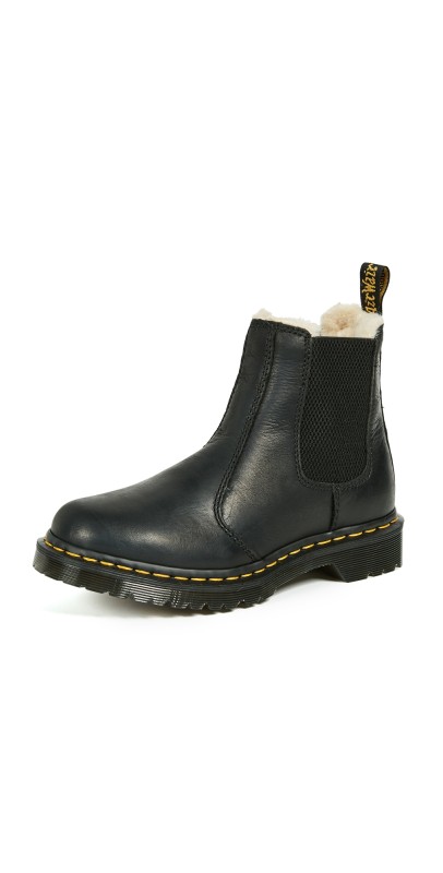 Dr. Martens Leonore Sherpa Chelsea Boots Black