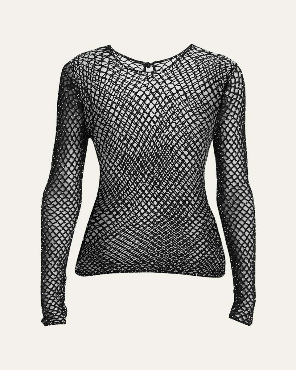 Troth Beaded Open-Knit Wool Top