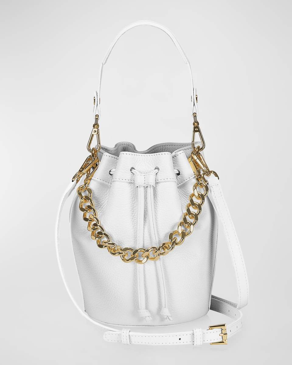 Brooklyn Drawstring Leather Bucket Bag