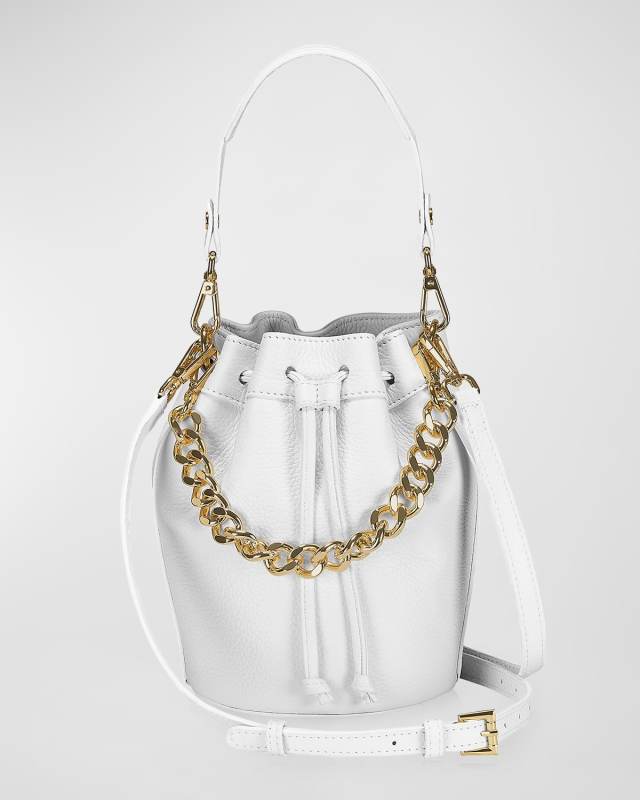Brooklyn Drawstring Leather Bucket Bag