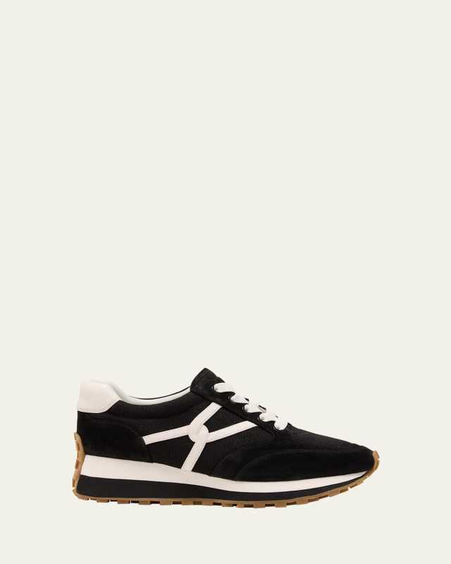 Valentina Mixed Leather Retro Sneakers