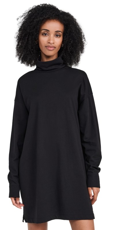 ATM Anthony Thomas Melillo Jersey Turtleneck Dress Black
