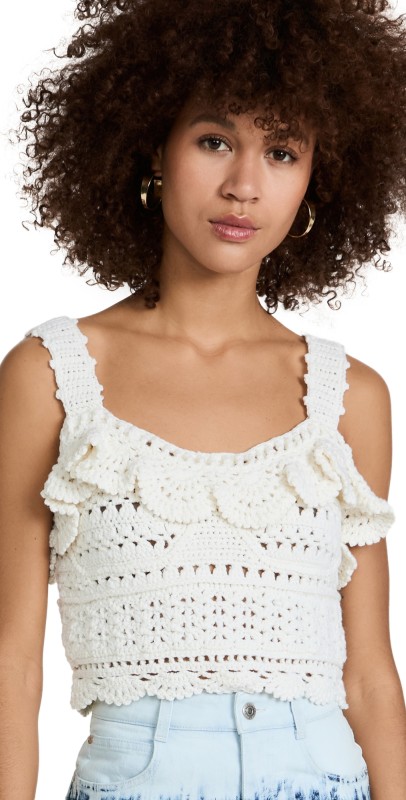 Sea Rylee Crochet Tank Cream