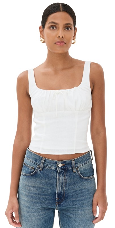 Reformation Balia Linen Top White