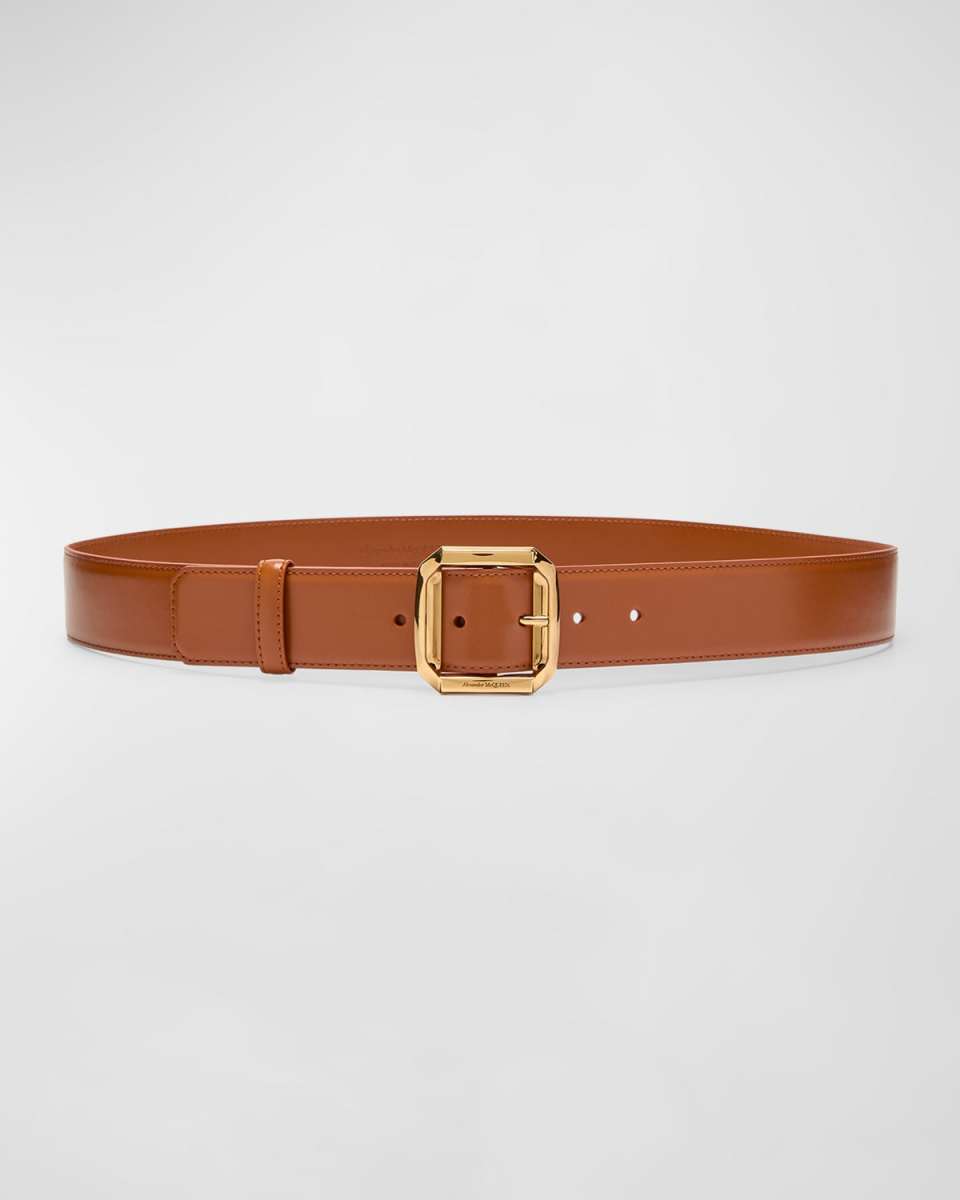 Leather Military Buckle Belt