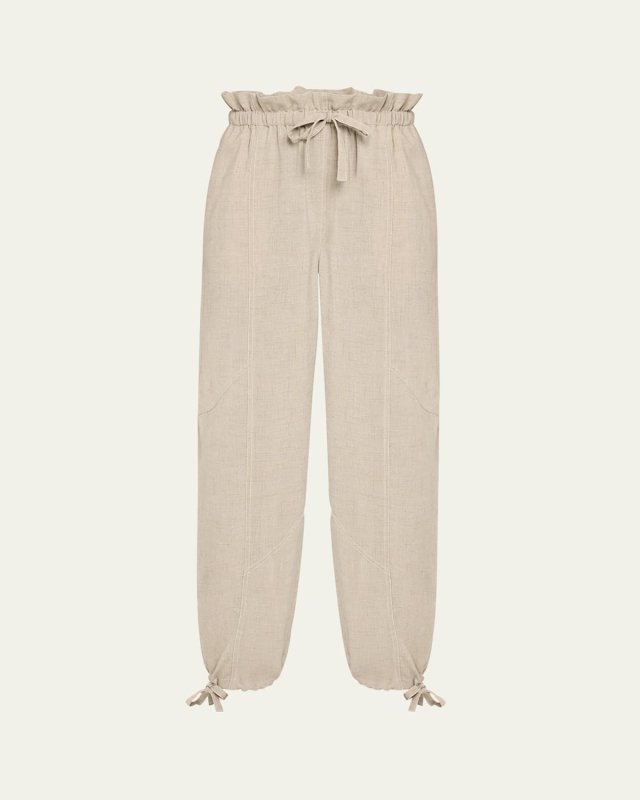 Pull-On Melange Suiting Pants