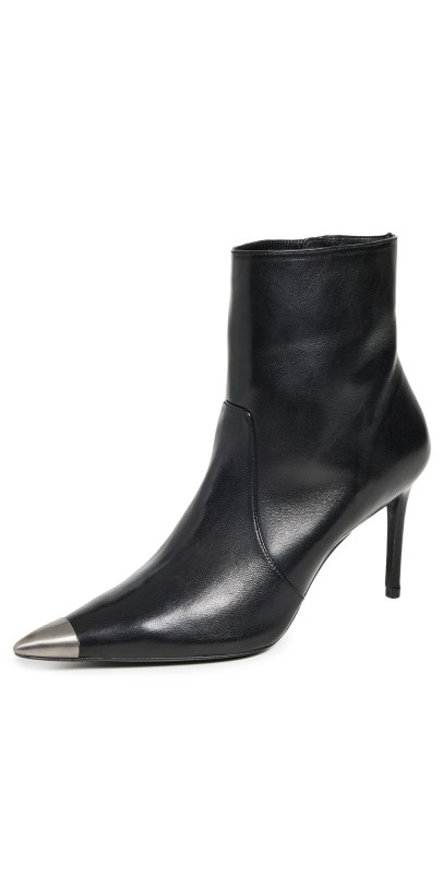 Stuart Weitzman Stuart Capsize 85 Stretch Booties Black/Brushed Gunmetal