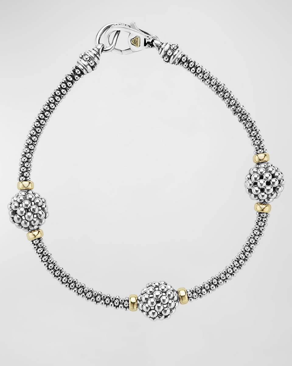 10mm Caviar Ball Station Bracelet, Size 7"