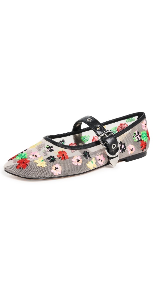 3.1 Phillip Lim ID Flowerworks Mesh Mary Jane Flats Creme Multi