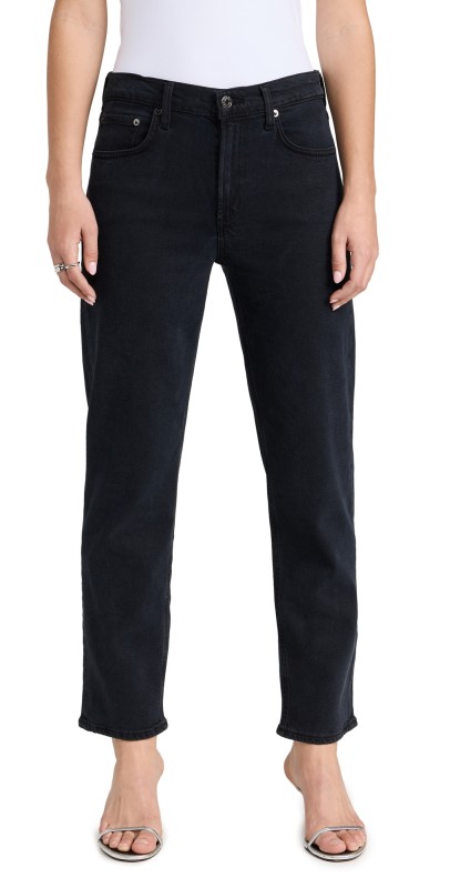 AGOLDE Kye Mid Rise Straight Crop Jeans Pepper