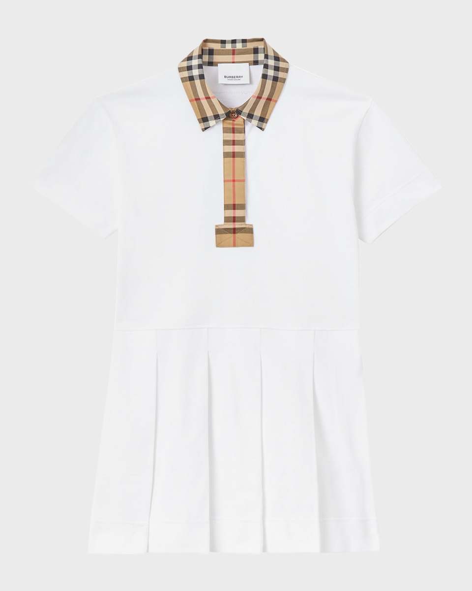 Girl's Sigrid Vintage Check Polo Shirt Dress, Size 3-14