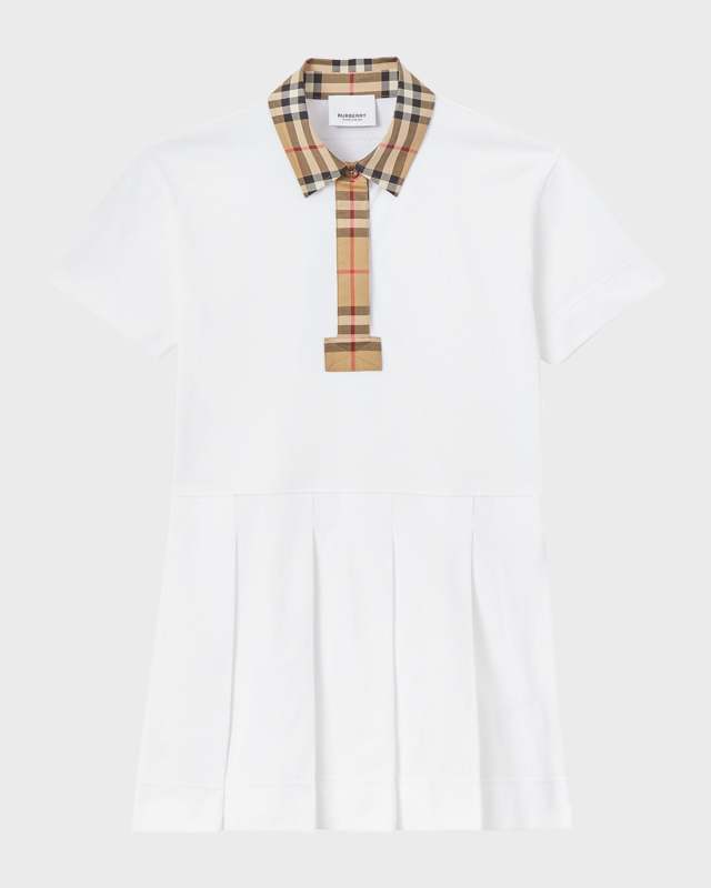 Girl's Sigrid Vintage Check Polo Shirt Dress, Size 3-14
