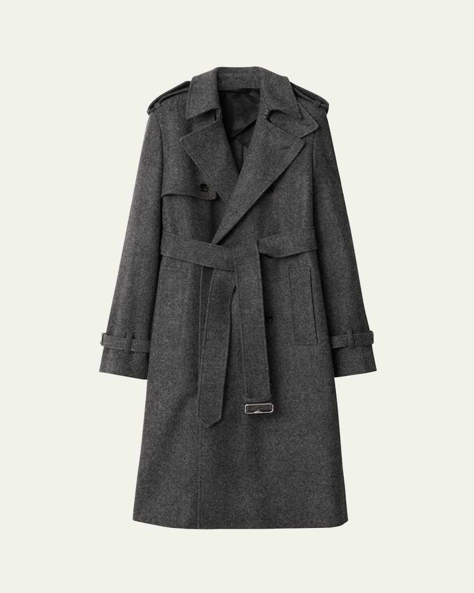 Belted Wool Trench Coat