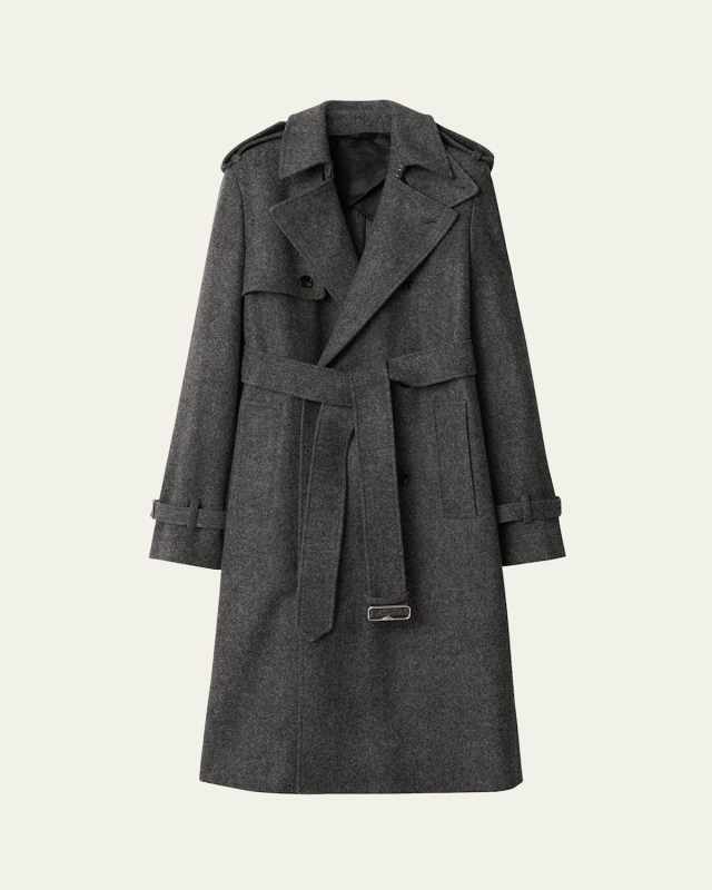 Belted Wool Trench Coat