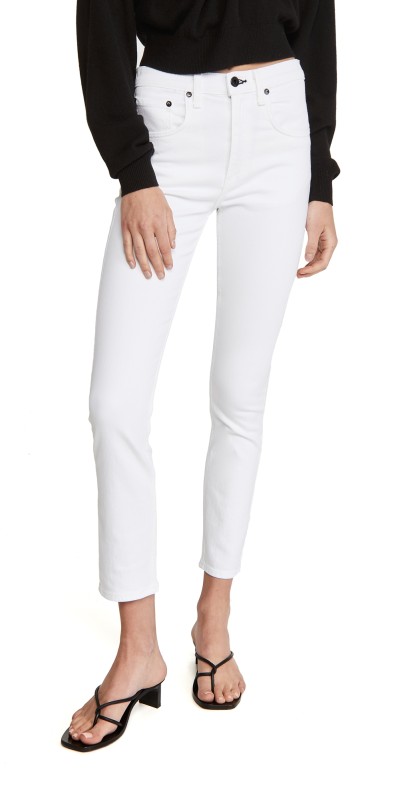 ASKK NY High Rise Crop Jeans White