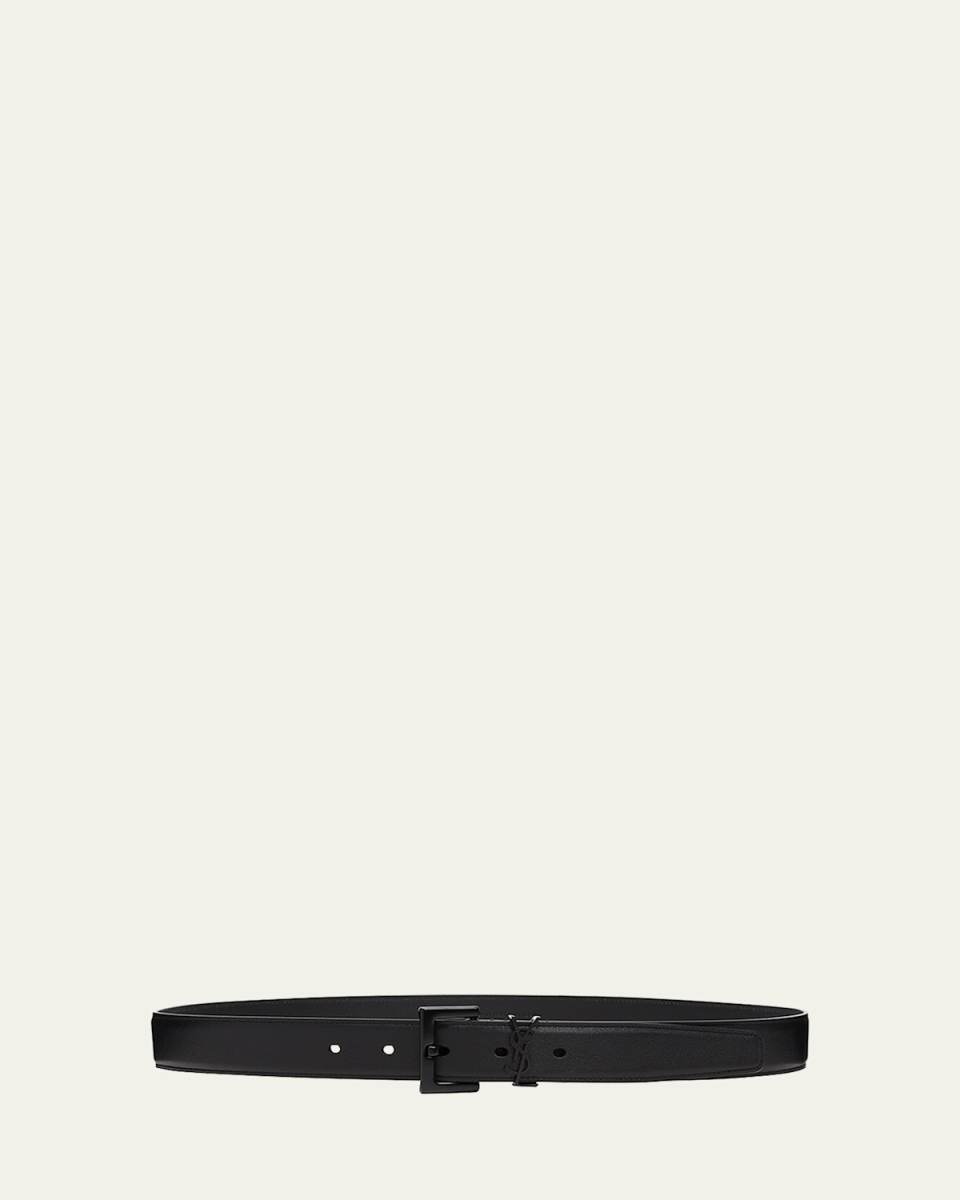 Tonal YSL Calf Leather Belt