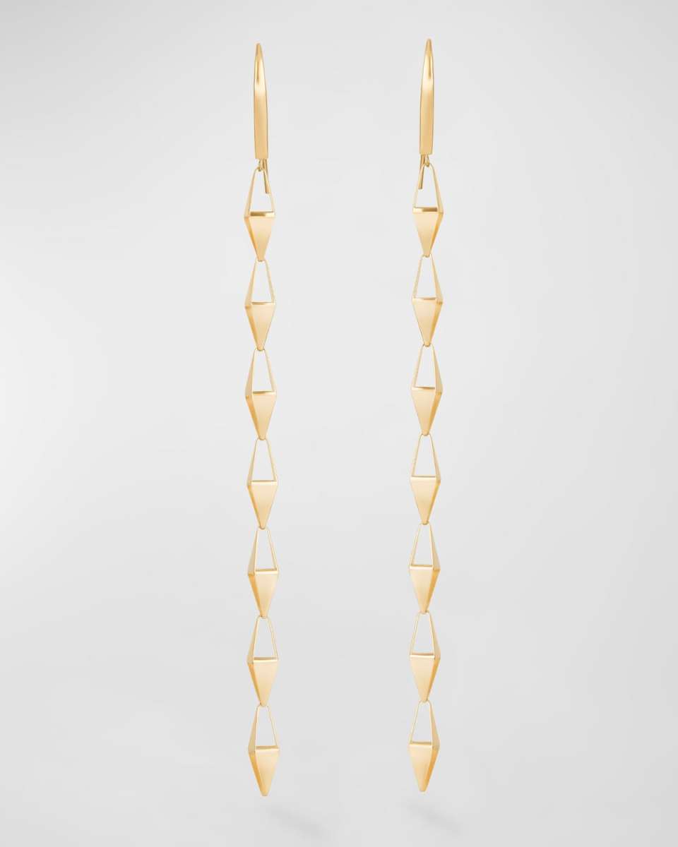 Laser 3D Kite Long Linear Hook Earrings