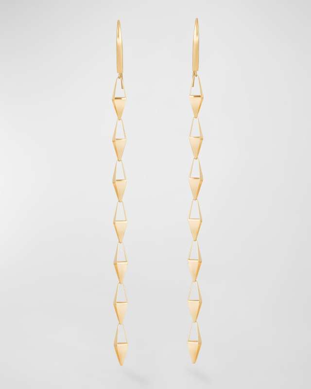 Laser 3D Kite Long Linear Hook Earrings
