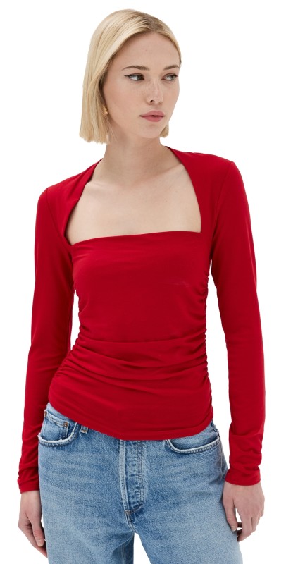 Reformation Laurel Knit Top Lipstick