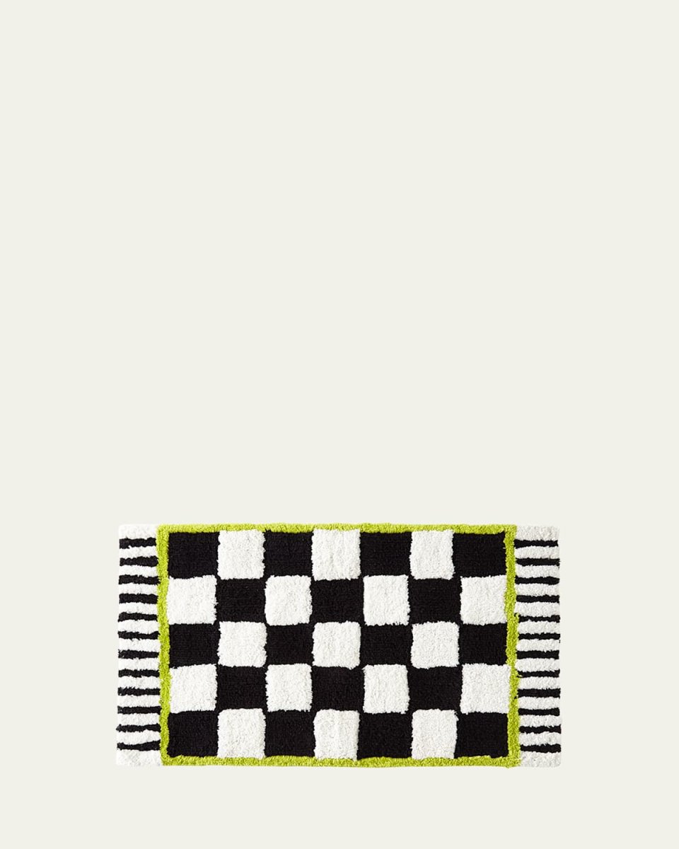 Courtly Check Bath Rug, 34" x 24"