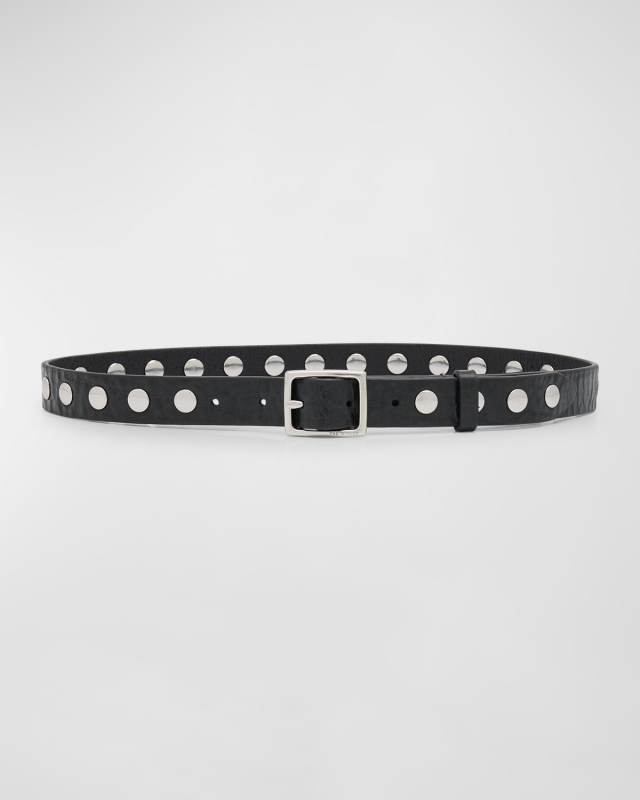 Studded Baby Boyfriend Leather Belt
