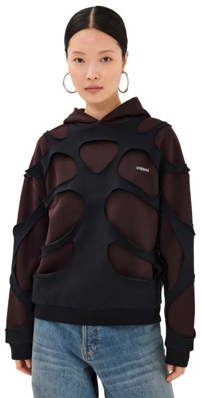 Coperni Laser-Cut Hoodie Black/Brown