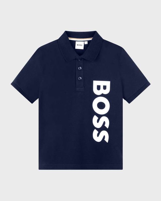 Boy's Logo-Print Short Sleeved Polo Shirt, Size 6-12