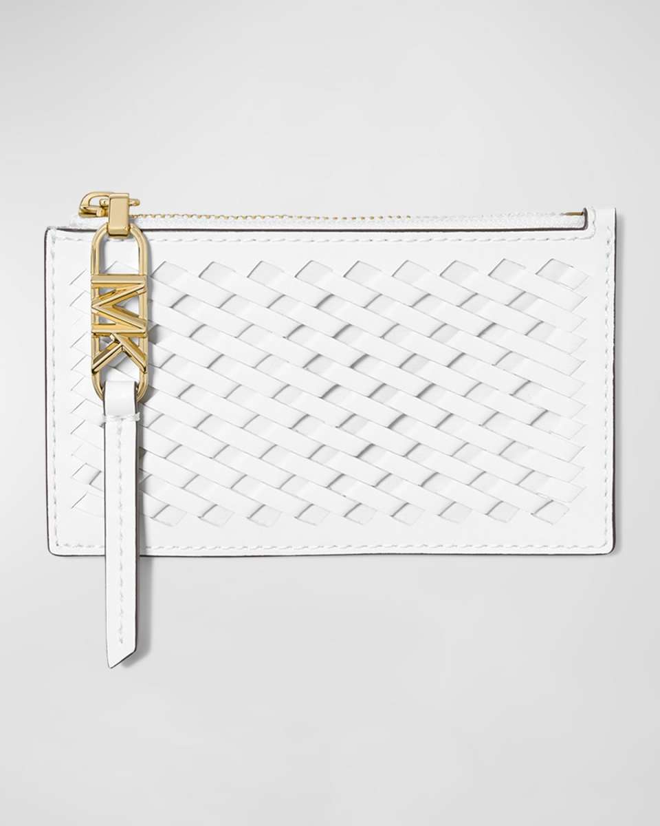 Empire Small Woven Leather Card Case