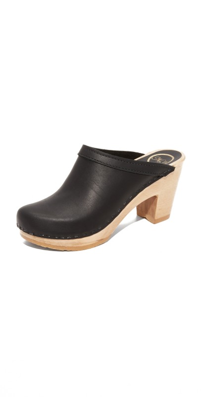 No.6 Old School High Heel Clogs Black