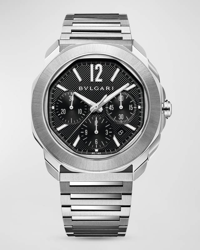 42mm Octo Roma Automatic Watch with Black Dial