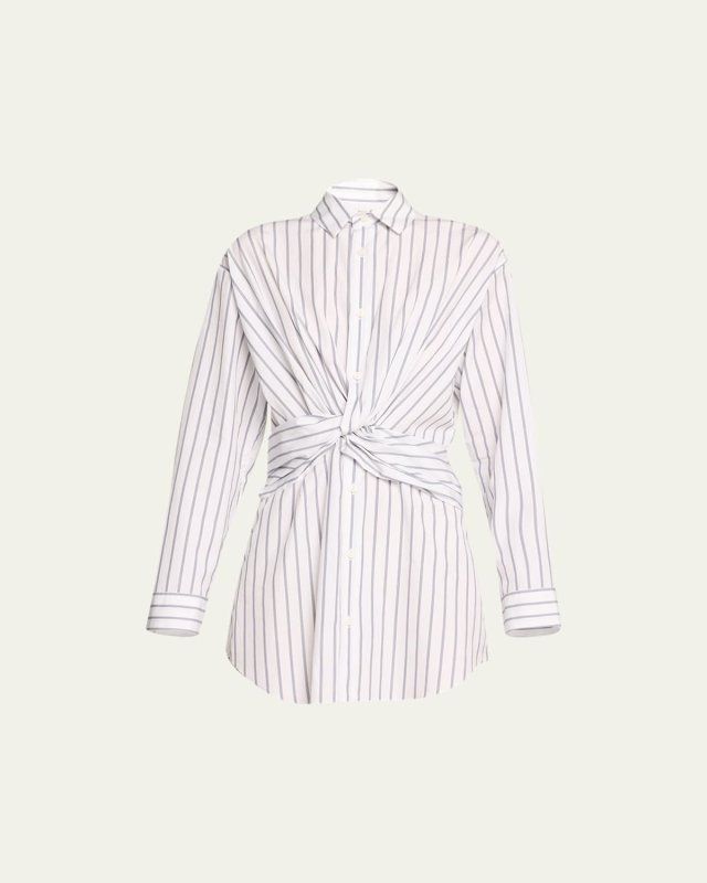 Tempest Twist Striped Mini Shirtdress