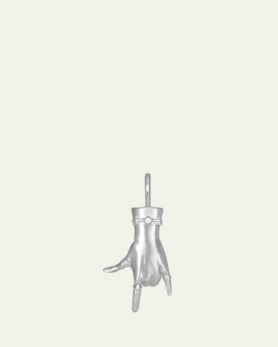 I Love You ASL LadyFinger Sterling Silver Pendant