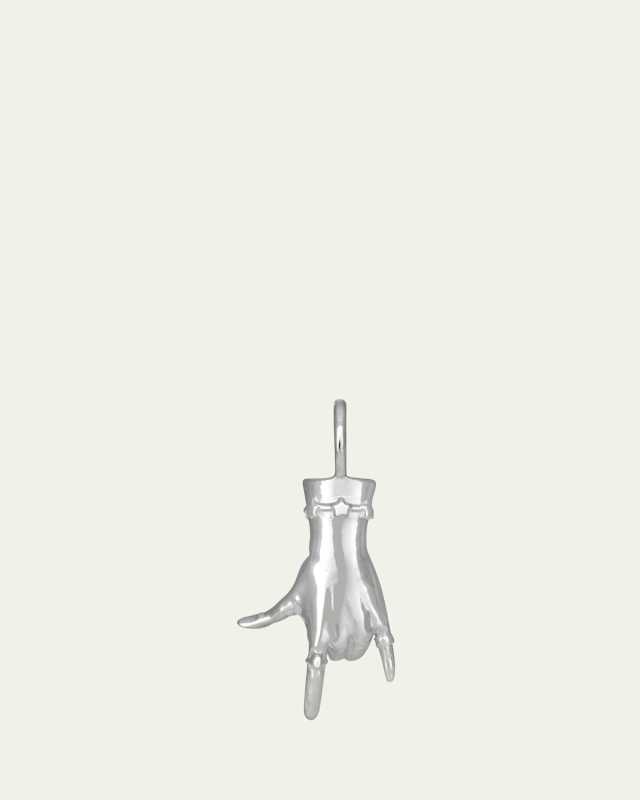 I Love You ASL LadyFinger Sterling Silver Pendant