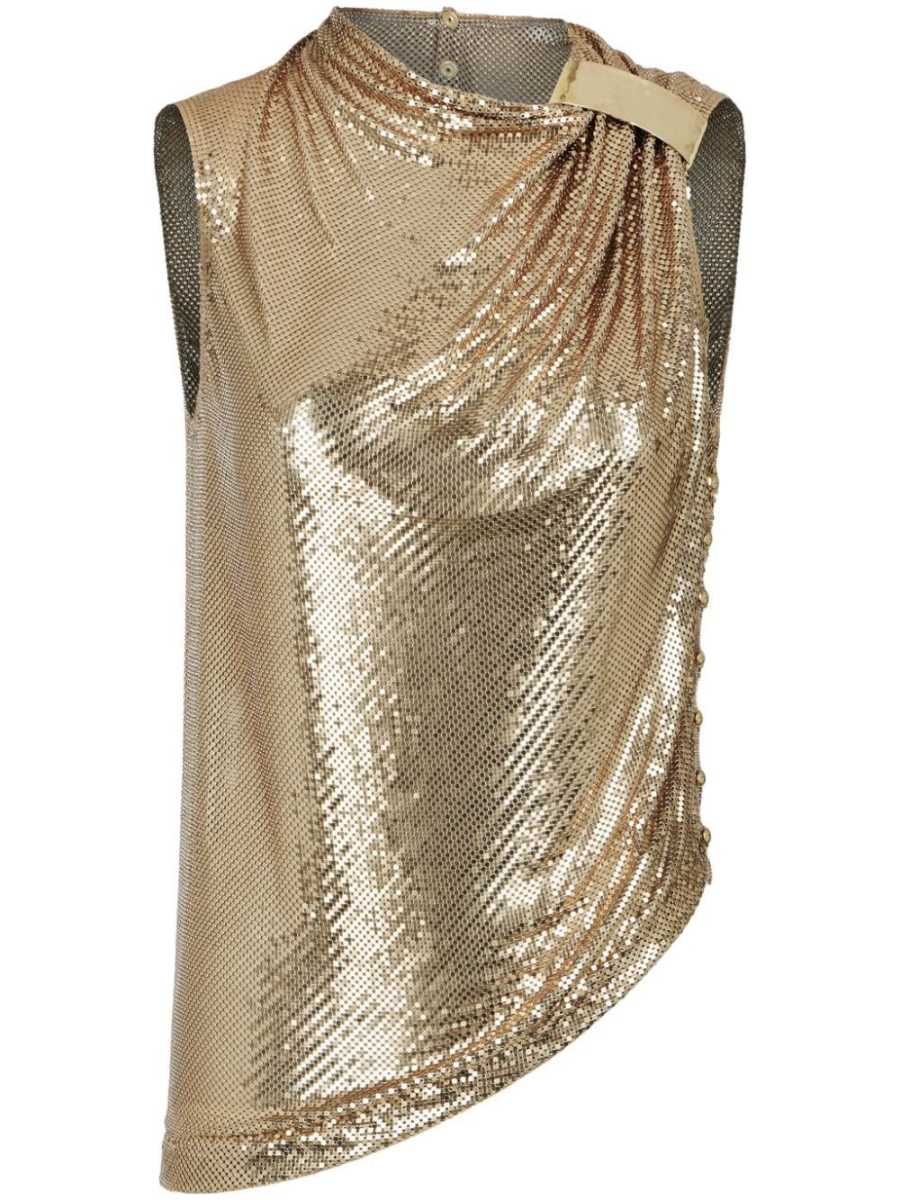 Temporary chainmail asymmetric top