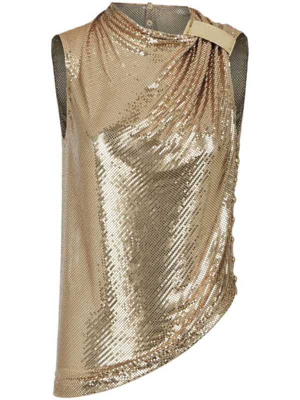 Temporary chainmail asymmetric top