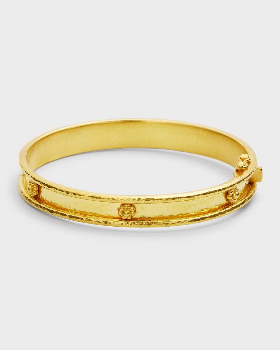 19K Yellow Gold Thin Bangle Bracelet