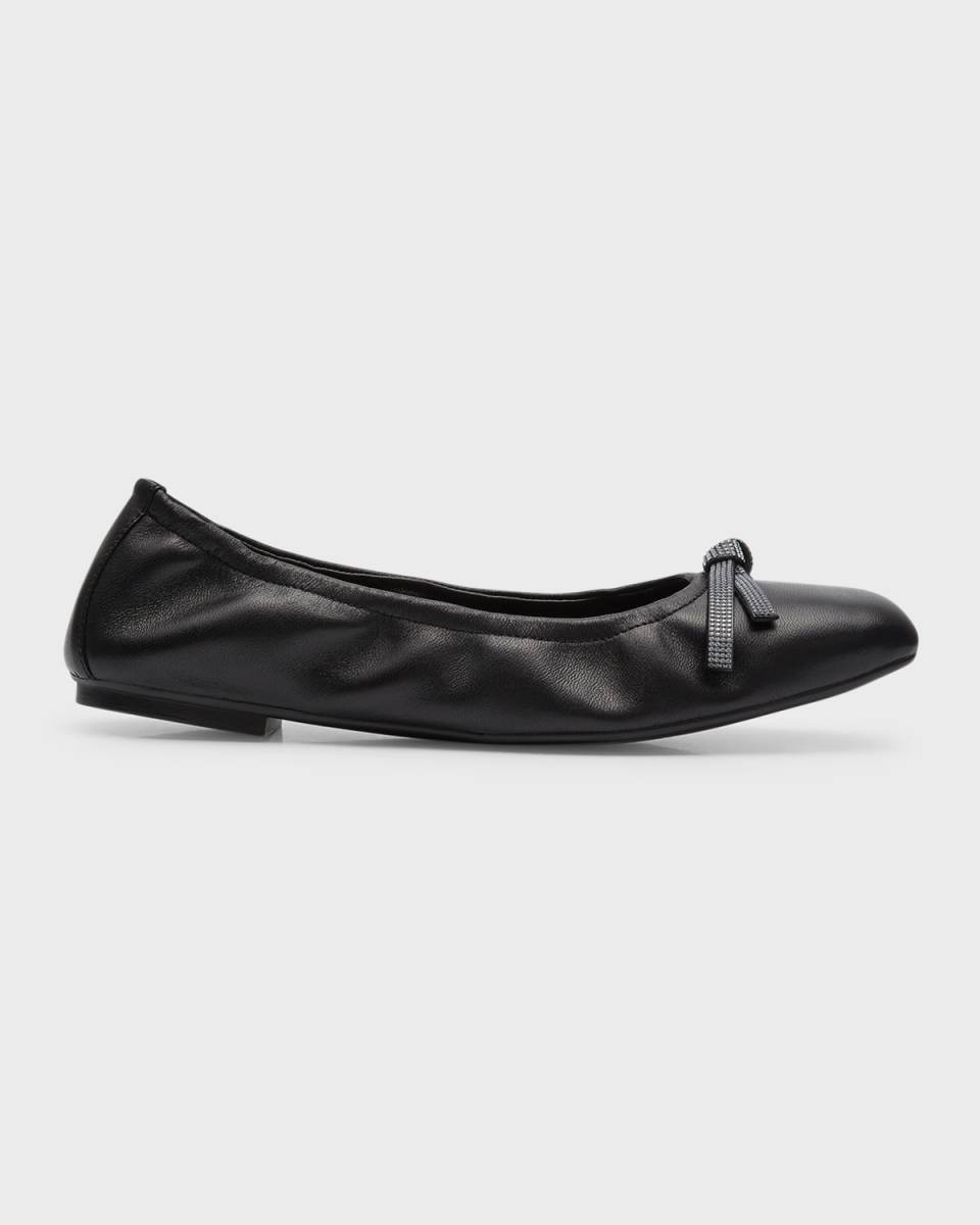 SW Lambskin Bow Ballerina Flats