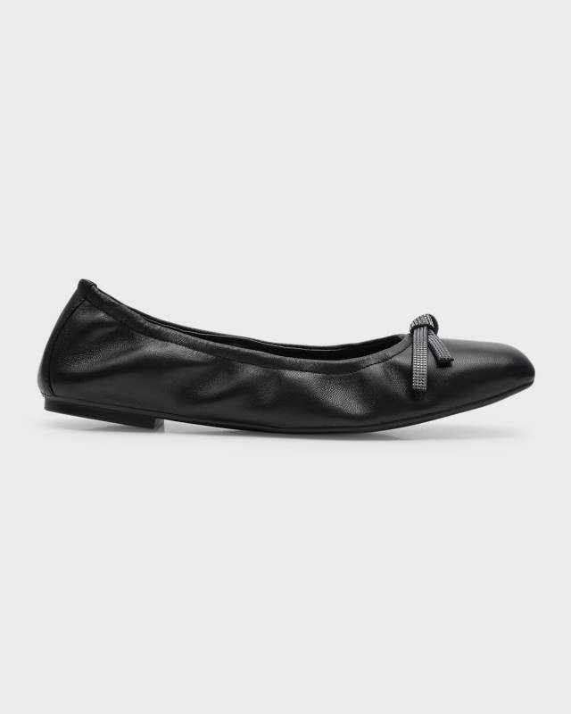 SW Lambskin Bow Ballerina Flats