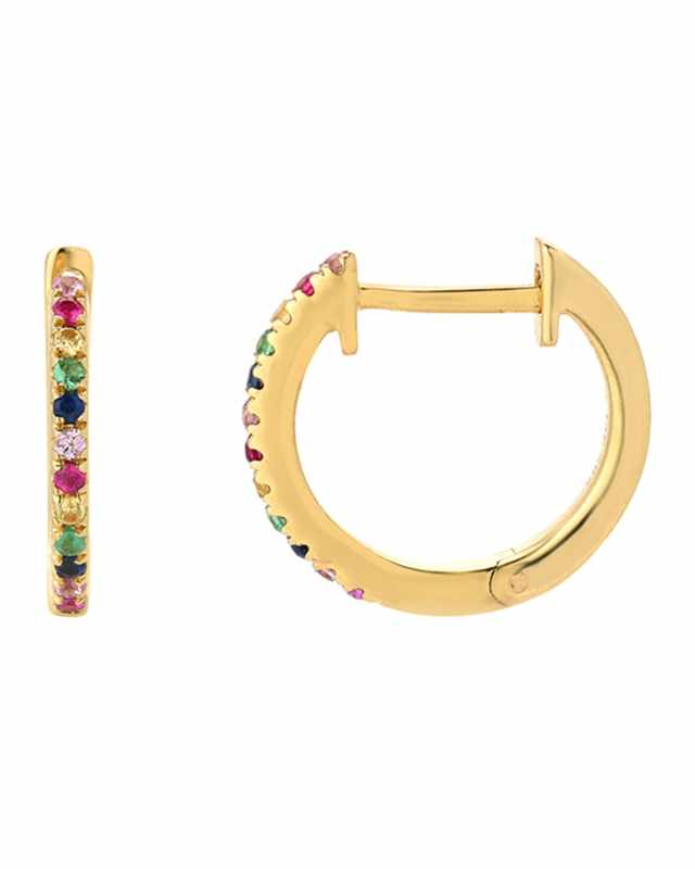 Rainbow Huggie Earrings
