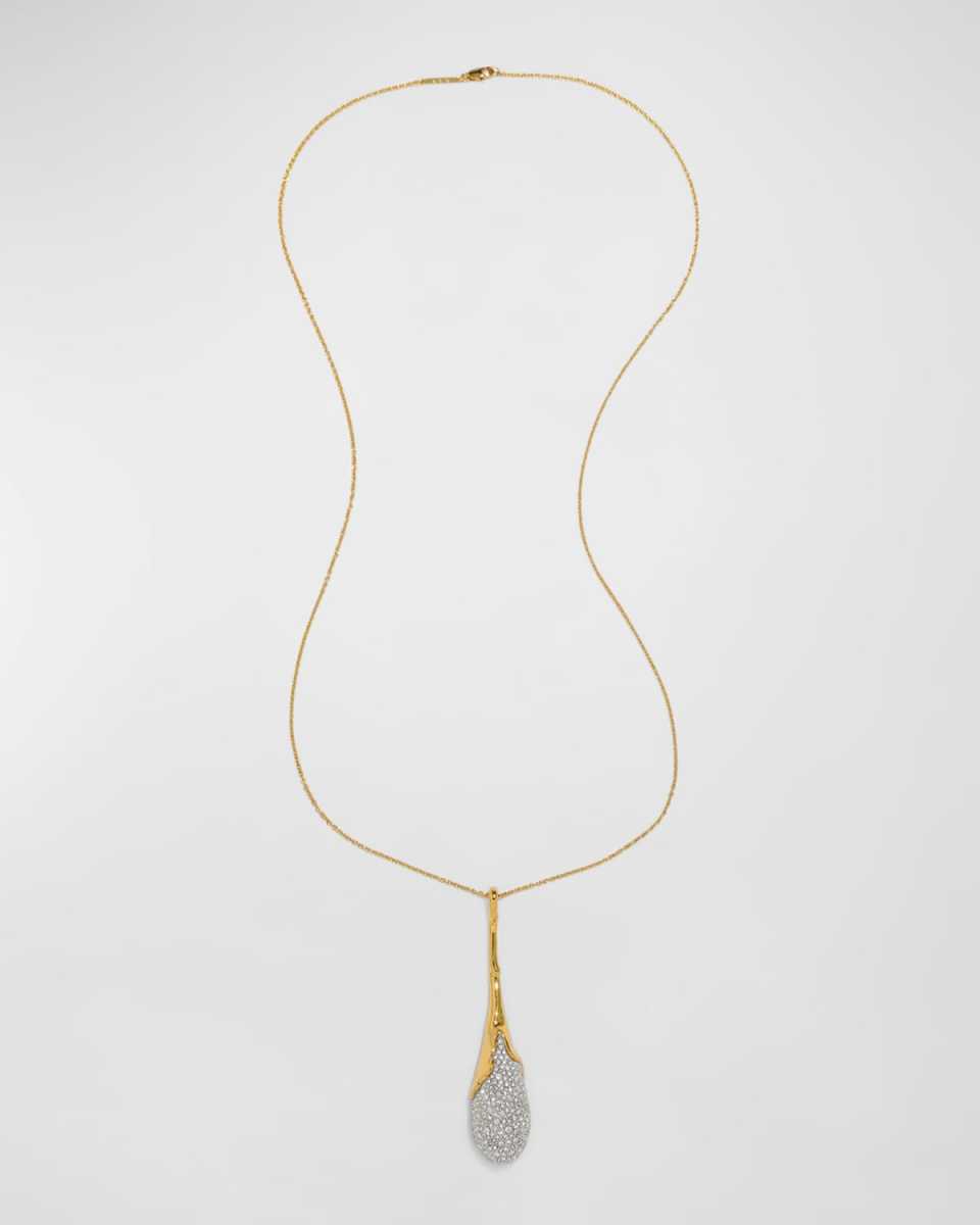 Solanales Crystal Teardrop Long Necklace, 32"L
