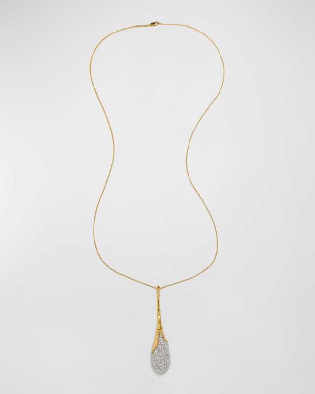Solanales Crystal Teardrop Long Necklace, 32"L