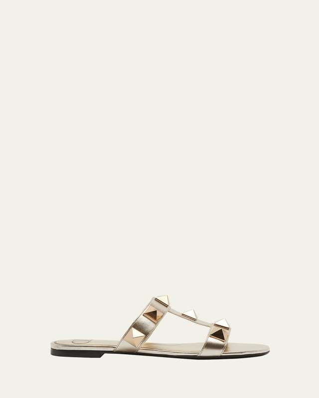 Roman Stud Flat Slide Sandals