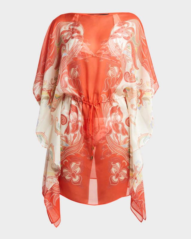 Printed Coverup Mini Dress